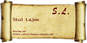Stul Lajos névjegykártya